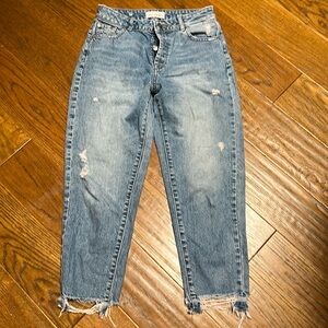 DL1961 Blue Distressed Ankle Jeans